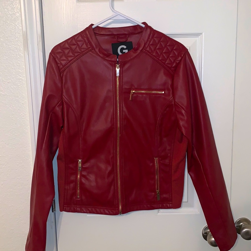 Guess Red leather jacket
